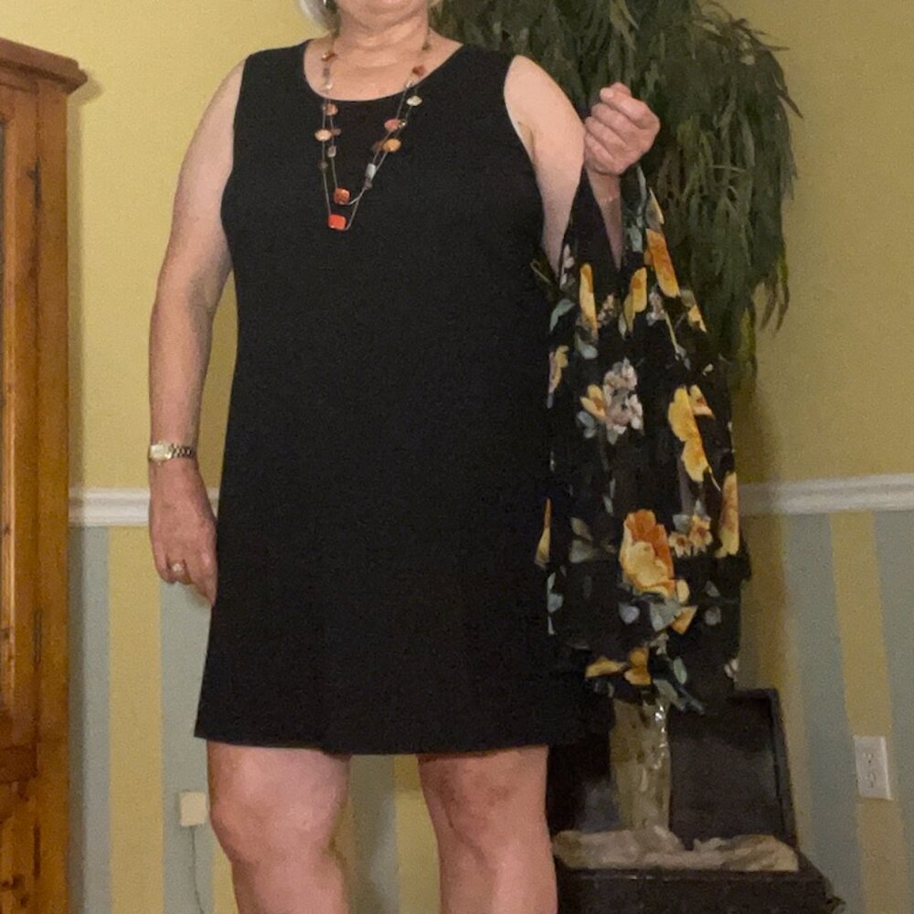 NWT Liberty Love 2-Piece Black Dress & Floral Kimono Coverup Size XL - Picture 7 of 17